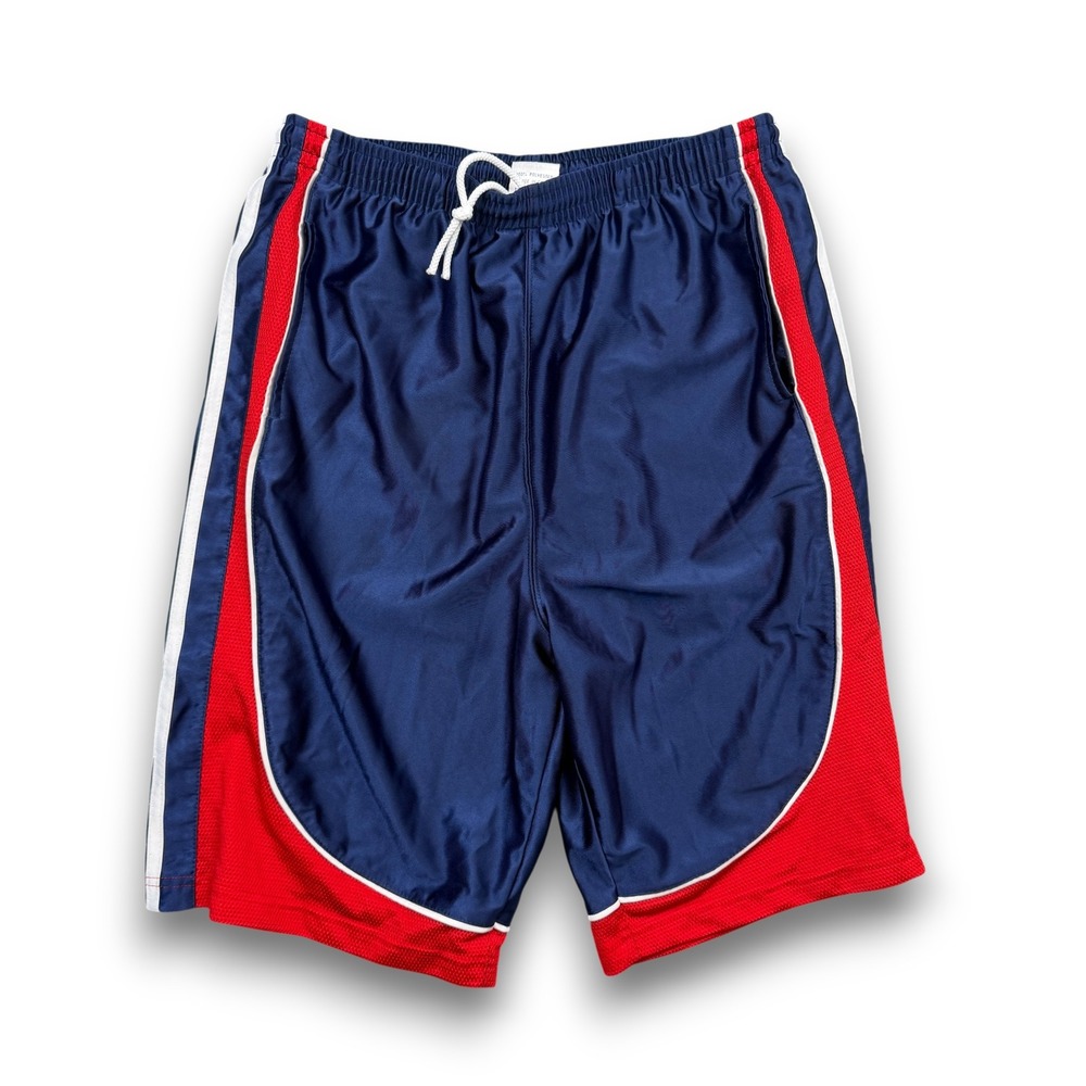 Yin Niu Fashion Shorts‎ Mens L Navy Blue Dazzle Baggy Y2K 90s VTG Basketball